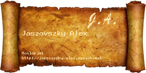 Jaszovszky Alex névjegykártya